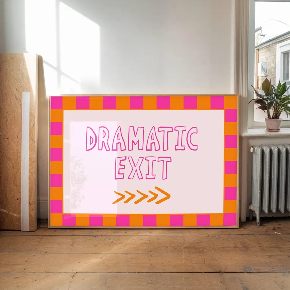 Dramatic Exit Theatre Lover Retro Poster Print - Image 4