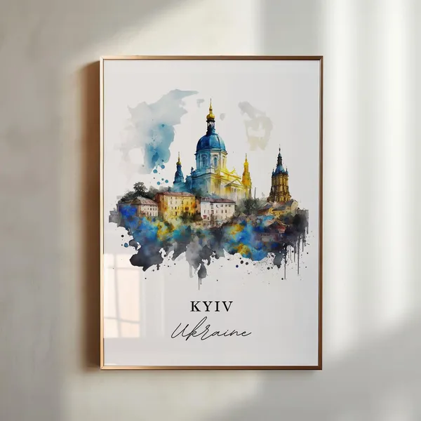Kyiv Traditional Travel Poster, Ukraine Travel Art