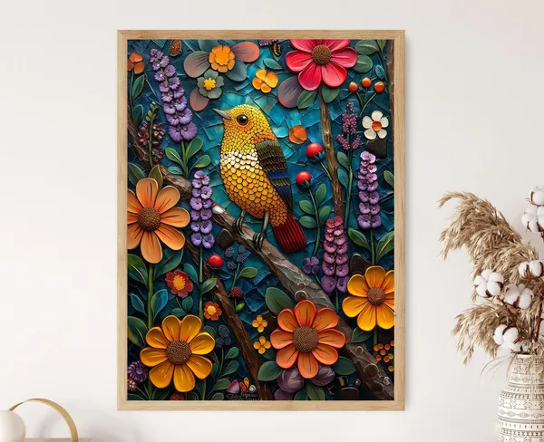 Traditional Mexican Talavera Art Print, Decorative Art