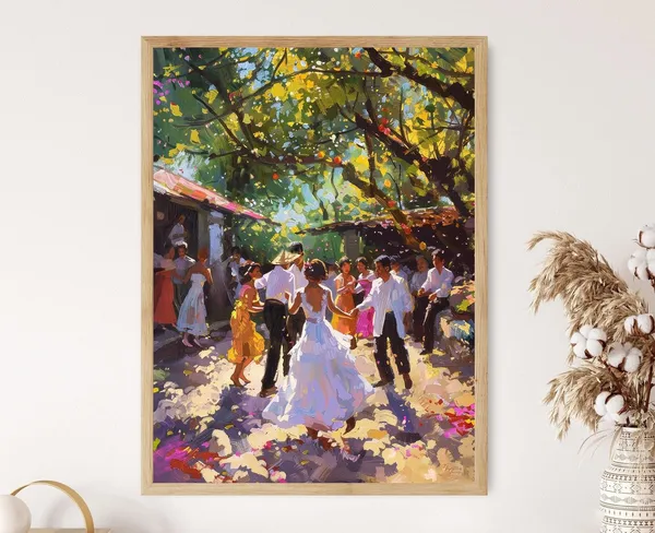 Filipino Wedding Ceremony Art Print, Elegant Celebration