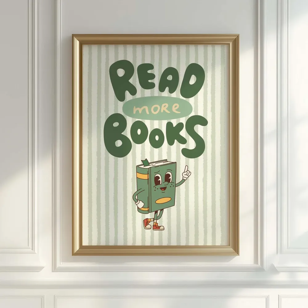 Read More Books Classroom Wall Decor Art Print