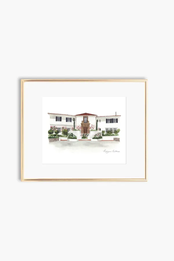 Wrigley Mansion Watercolor Art Print, Phoenix Venue