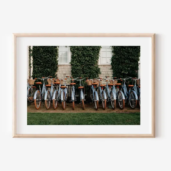 Nantucket Photography Bicycle Coastal Charm Art Print