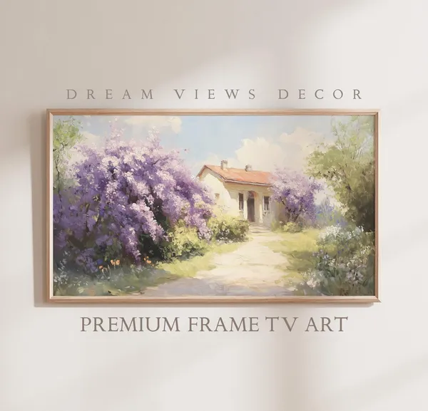 Lilac Garden Vintage Oil Painting Art Print