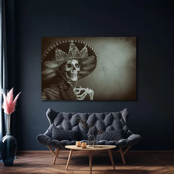Mexican Bandit Skeleton Sombrero Art Print