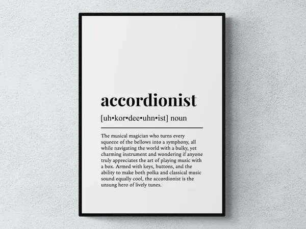 Accordionist Funny Definition Humour Art Print