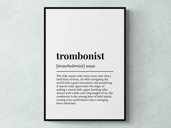 Trombonist Funny Definition Typography Poster