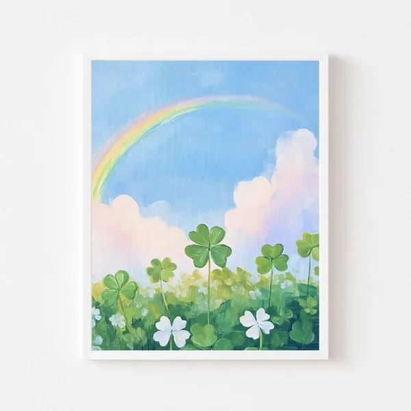 Rainbow Shamrocks St. Patrick's Day Art Print