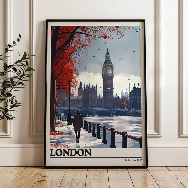London Travel Poster, Big Ben England Art Print