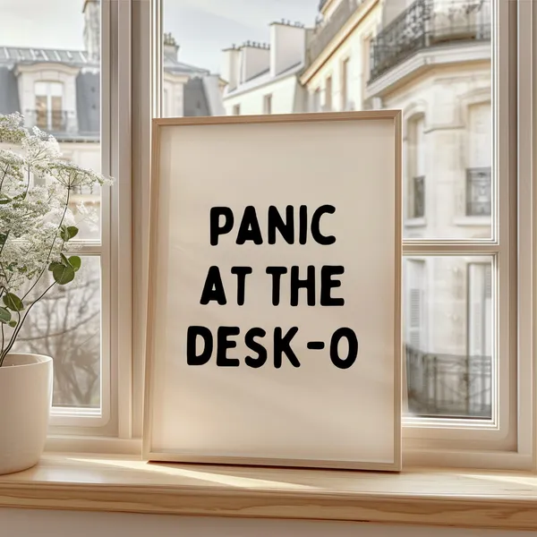 Panic At The Desko Funny Office Art Print