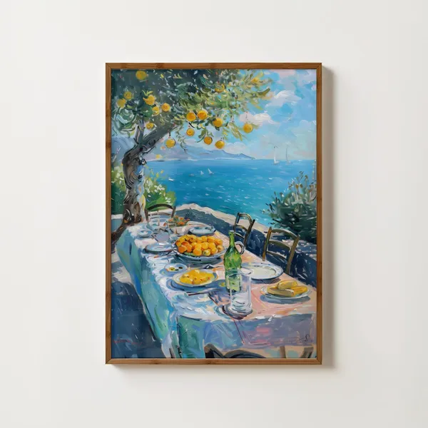 Capri Dining Lemon Tree, Capri Italy Art Print