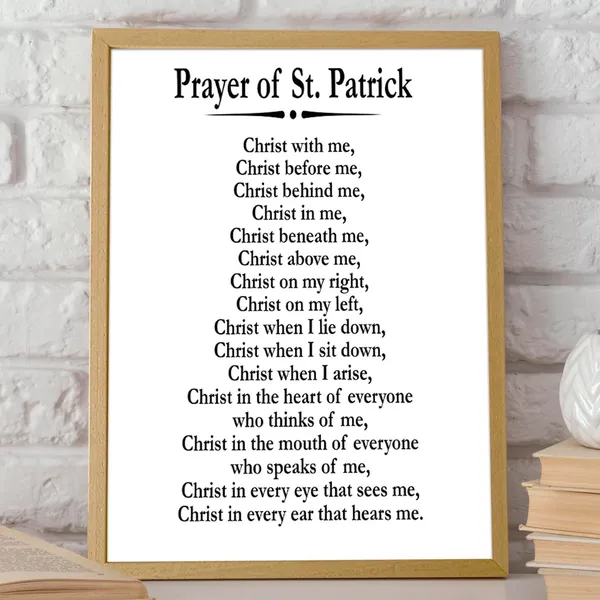 Prayer Of St Patrick, Irish Christian Blessing Art Print