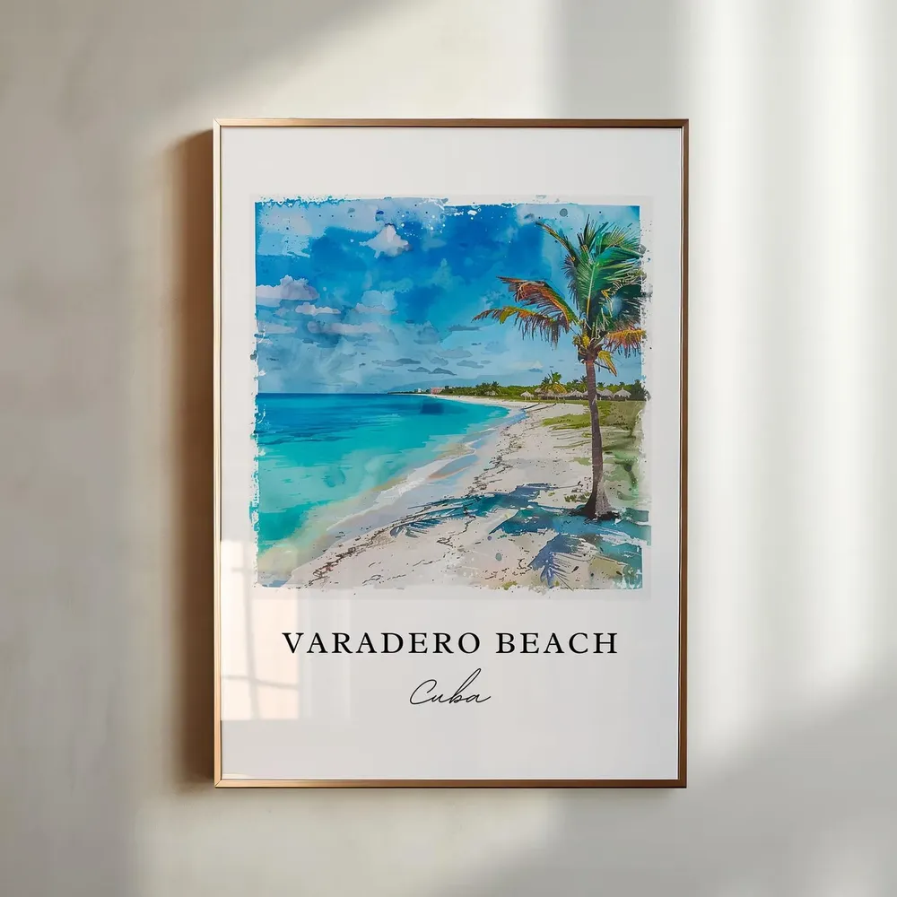 Varadero Beach Watercolor Travel Poster