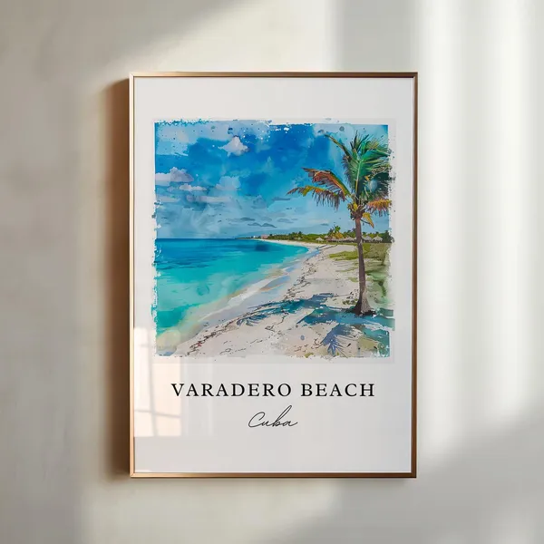 Varadero Beach Watercolor Travel Poster