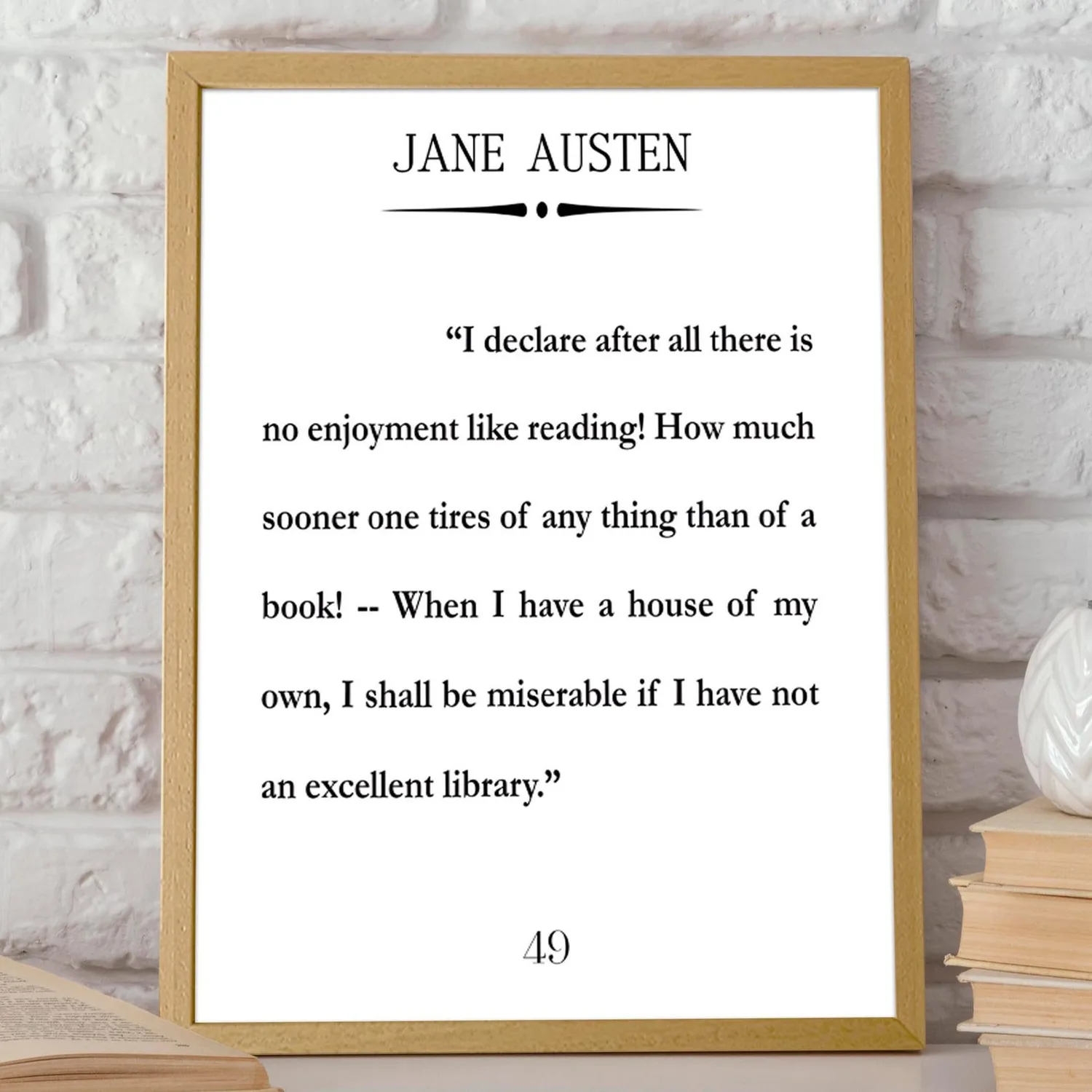 Jane Austen Pride And Prejudice Quote Art Print
