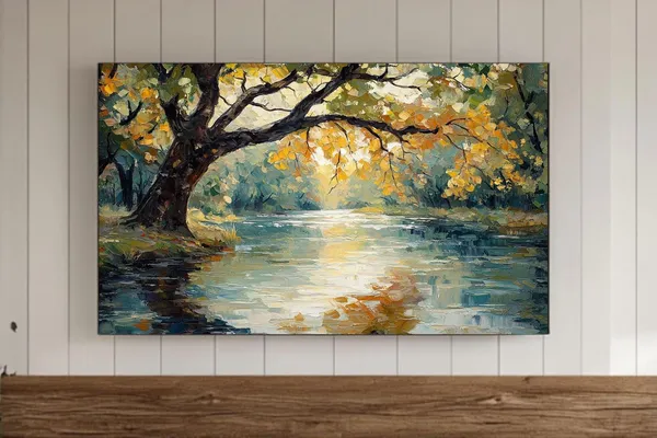 Quiet Bend In The River Impressionism Art Print