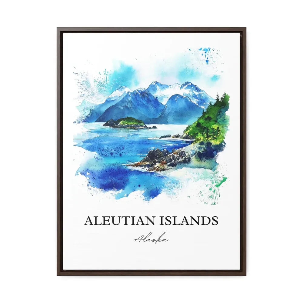 Aleutian Islands Watercolor Travel Poster, Alaska - Image 2