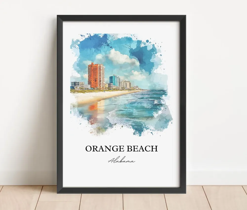 Orange Beach, AL Watercolor Travel Poster - Image 4