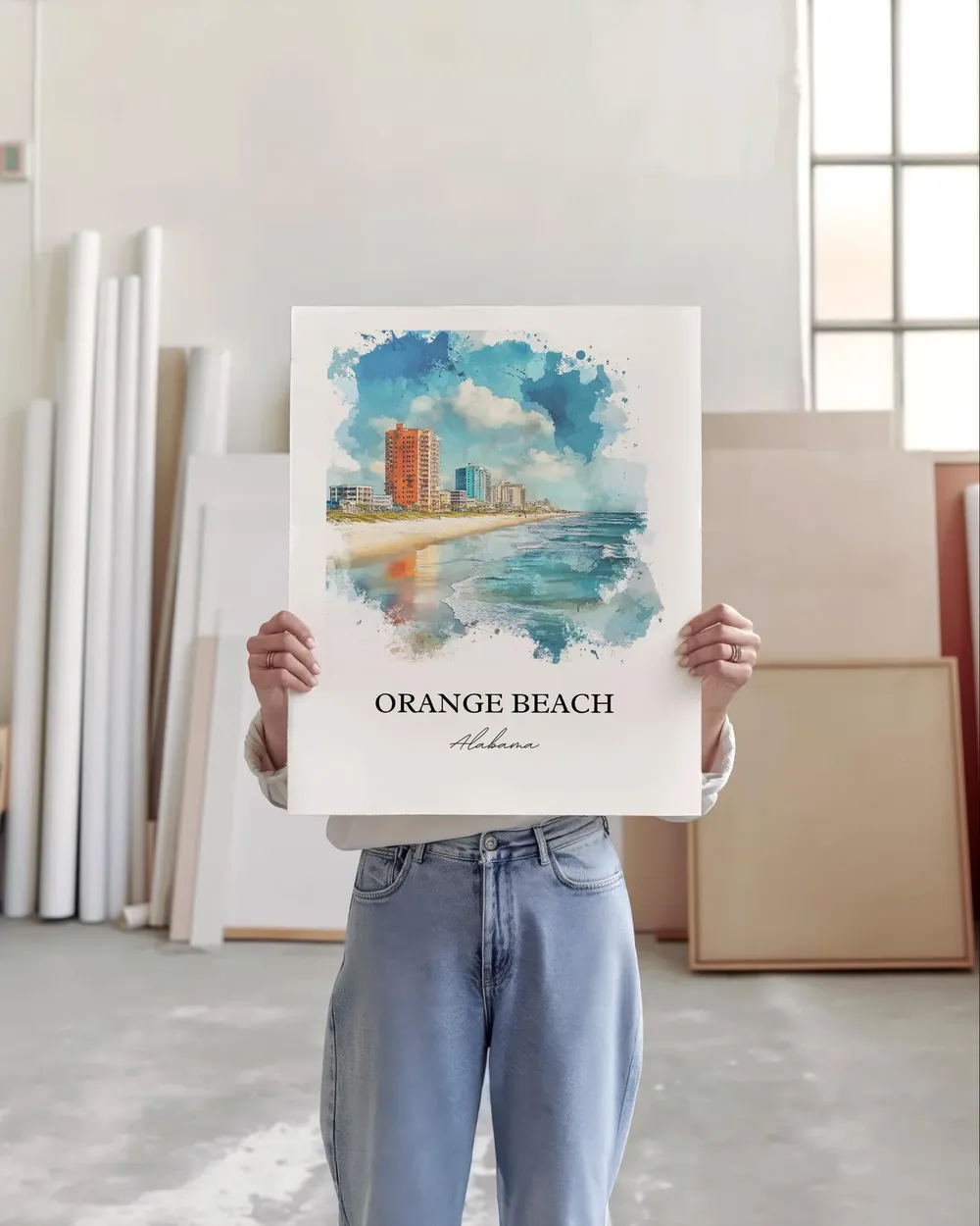 Orange Beach, AL Watercolor Travel Poster - Image 5