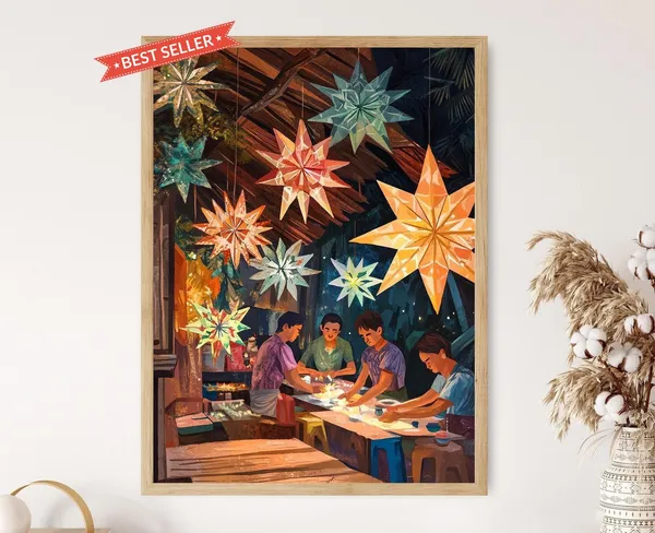 Parol Lanterns Art Print, Traditional Filipino Craft
