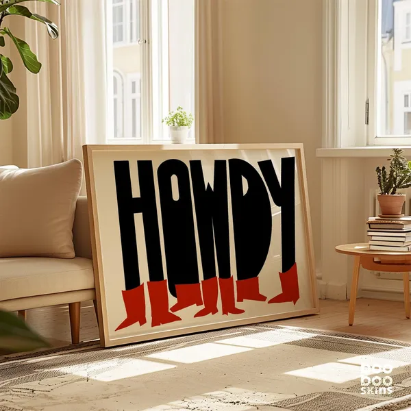 Howdy Cowboy Boots Western Theme Welcome Art Print
