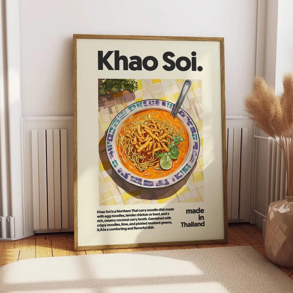 Khao Soi Art Print, Thai Kitchen Decor