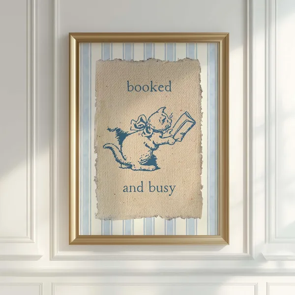 Grandmillennial Book Art, Reading Room Poster Print