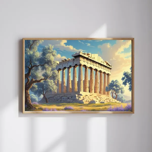 Parthenon Athens Landmark Travel Poster
