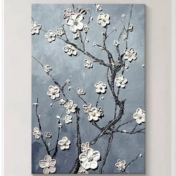 Personalized White Blooming Tree Oil Painting Print