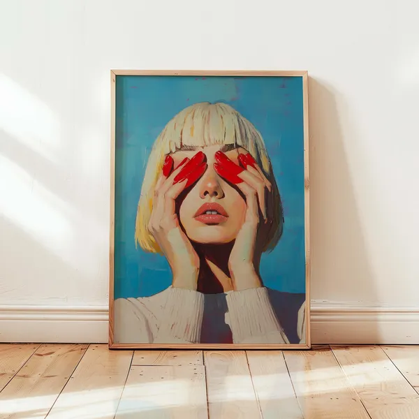 Expressive Women’s Portrait, Maximalist Modern Art Print