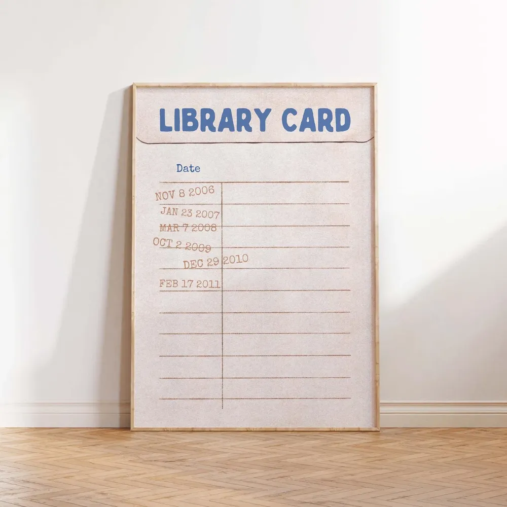 Bookish Library Card Art Print, Reading Nook Decor - Image 5