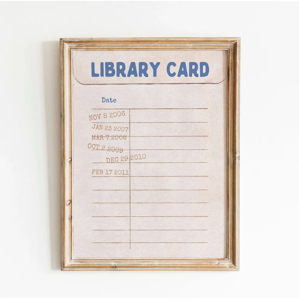 Bookish Library Card Art Print, Reading Nook Decor - Image 2