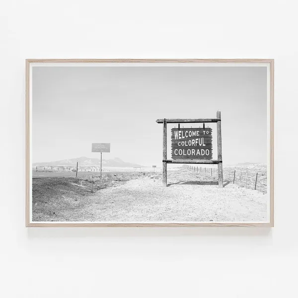 Colorado Black and White Travel Poster, Nature Art Print