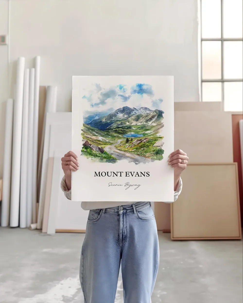 Mount Evans, Colorado Watercolor Travel Poster - Image 5