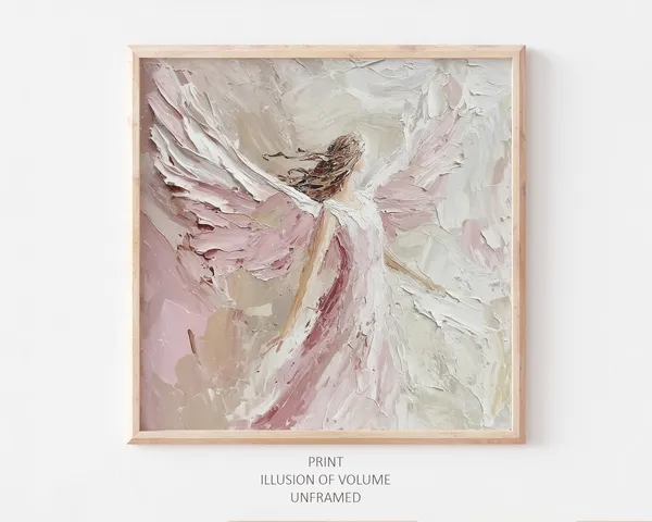 Guardian Angel Christmas Oil Painting Art Print