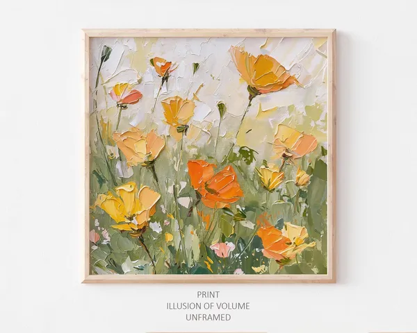 California Poppy Oil Painting, Floral Wall Art Print