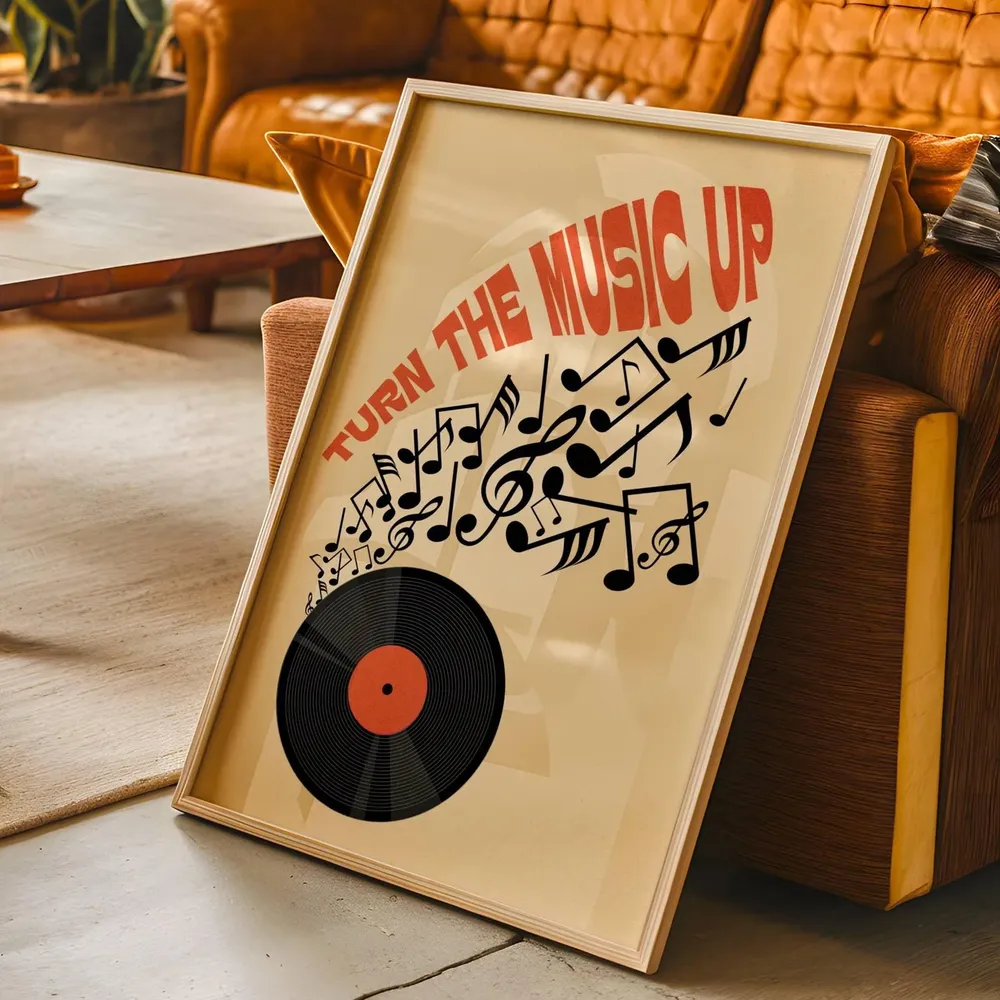 Retro Music Vinyl Record Poster, Room Decor Note Print - Image 4