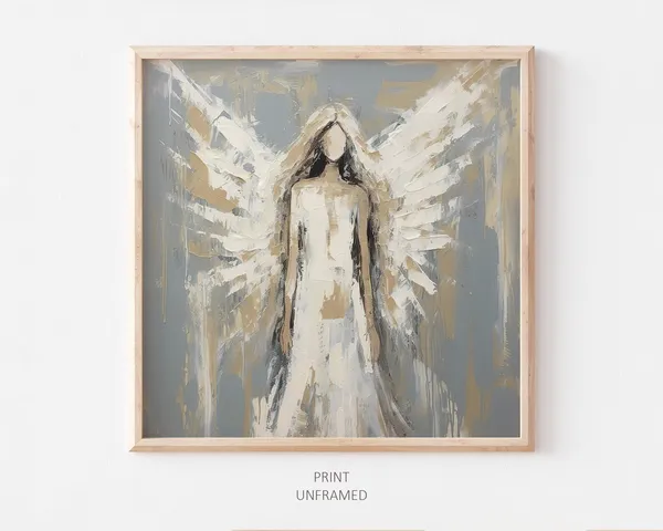 Abstract Angel Oil Painting Art Print, Guardian Angel