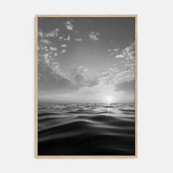 Black and White Sunset Photography Poster Art Print