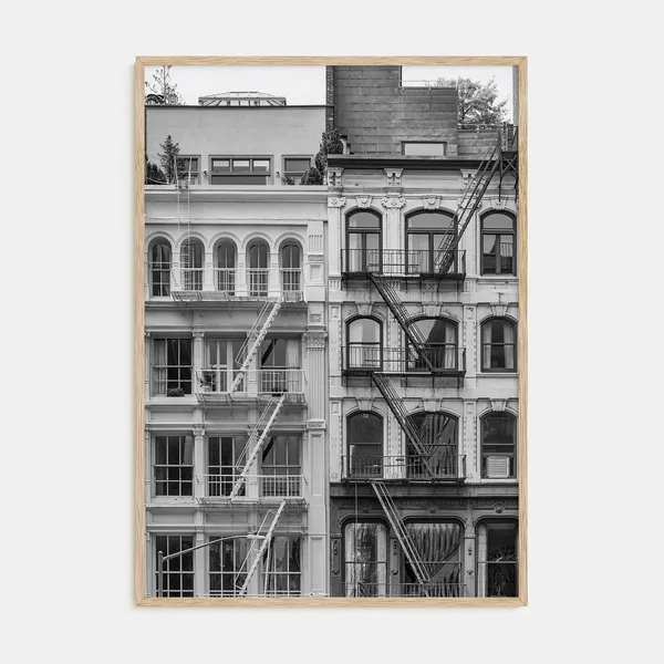 Fire Escapes Black and White Photography Art Print