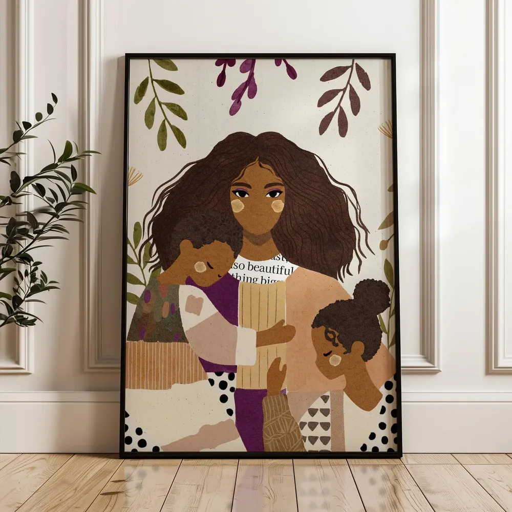 Mother Portrait Family Illustration, Gift For Mom
