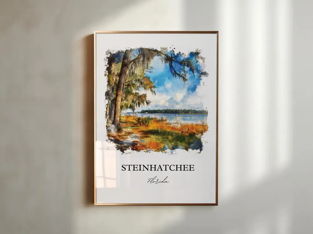 Steinhatchee Florida Watercolor Travel Poster - Image 2