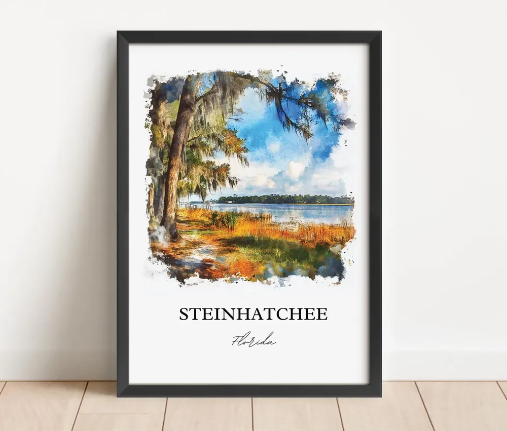 Steinhatchee Florida Watercolor Travel Poster - Image 3