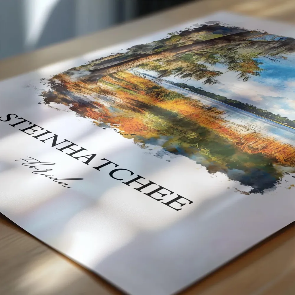 Steinhatchee Florida Watercolor Travel Poster - Image 6