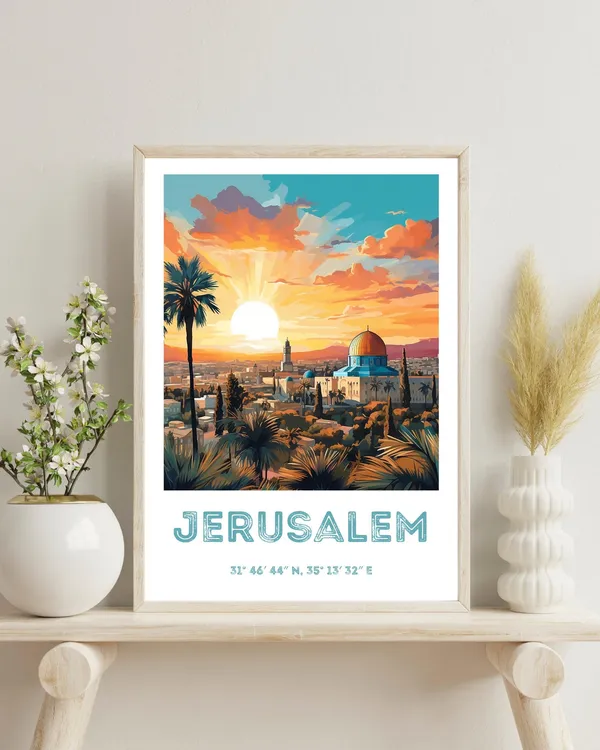 Jerusalem Travel Poster, Dome Of The Rock Decor