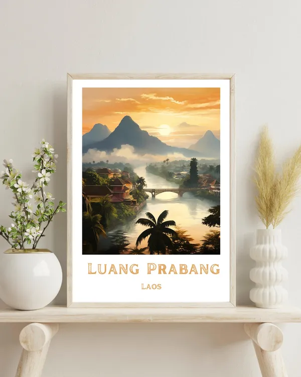 Luang Prabang - Vintage Travel Poster