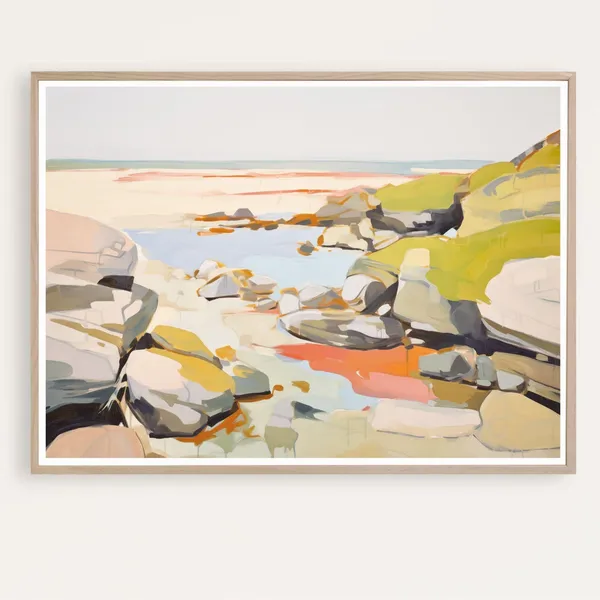 Abstract Beach Print, Modern Coastal Watercolor