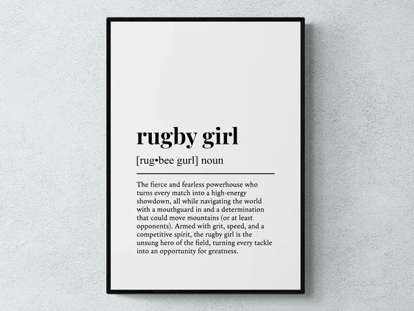 Rugby Girl Funny Definition Poster, Sport Humor