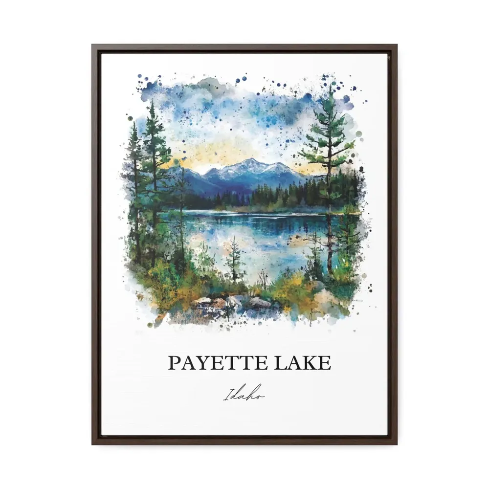 Payette Lake Idaho Watercolor Travel Poster, McCall - Image 2