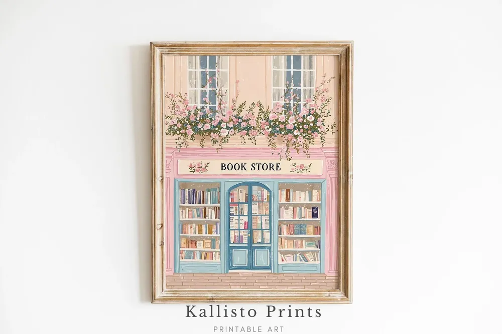 Charming Bookstore Vintage-Inspired Art Print